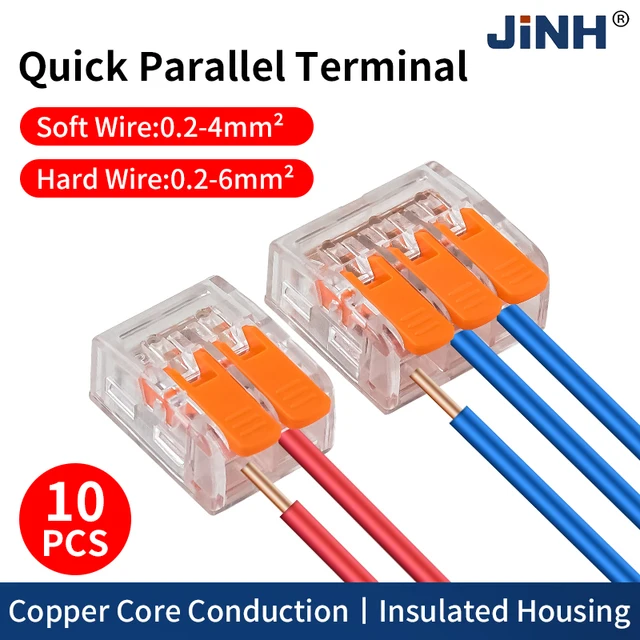 CMK66 Mini Lever สายไฟไฟฟ้า Splicing ในครัวเรือน 2/3/5 พอร์ต Home Lighting Terminal Blocks สีส้ม 0.2-6mm2 1