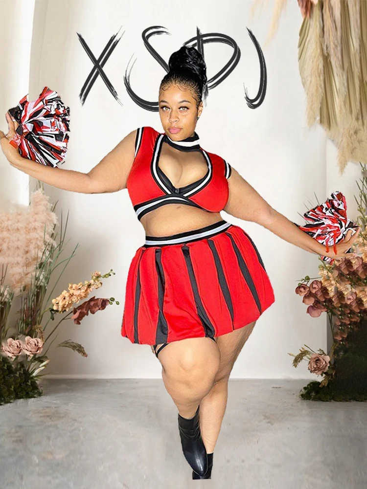 

Summer Skirt Lady Sexy Red Bikini Set Women Set 2 Piece Set Skirt and Top Night Club Outfit Plus Size Wholesale Dropshipping