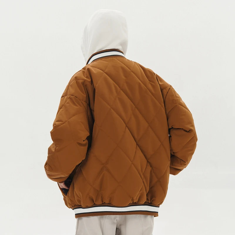 Street Style Men Winter Fake Two-Piece Hooded Baseball Clothes Jacket Unisex Parkas Thick Warm Oversize Cotton-Padded Windbreake