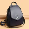 Fashion Lock Women Backpack Designer High Quality Leather Women School Bags Multifunction Large Capacity Travel Backpack Mochila 3