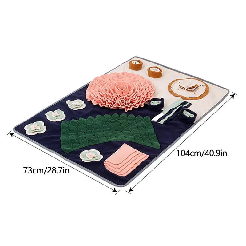 Puppy Enrichment Pet Foraging Mat Interactive Dog Puzzle Slow Eating Mat For Smell Training Colorful Foraging Mat