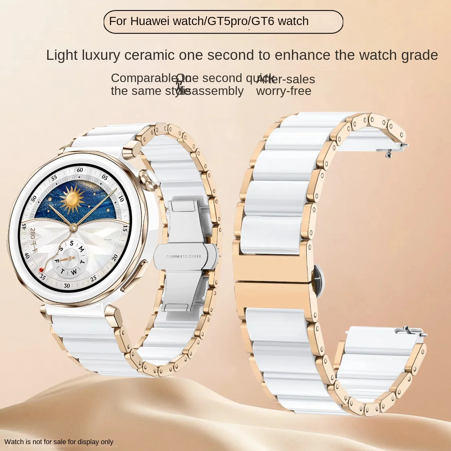Elegant 18mm Droplet Ceramic Strap with Quick Release