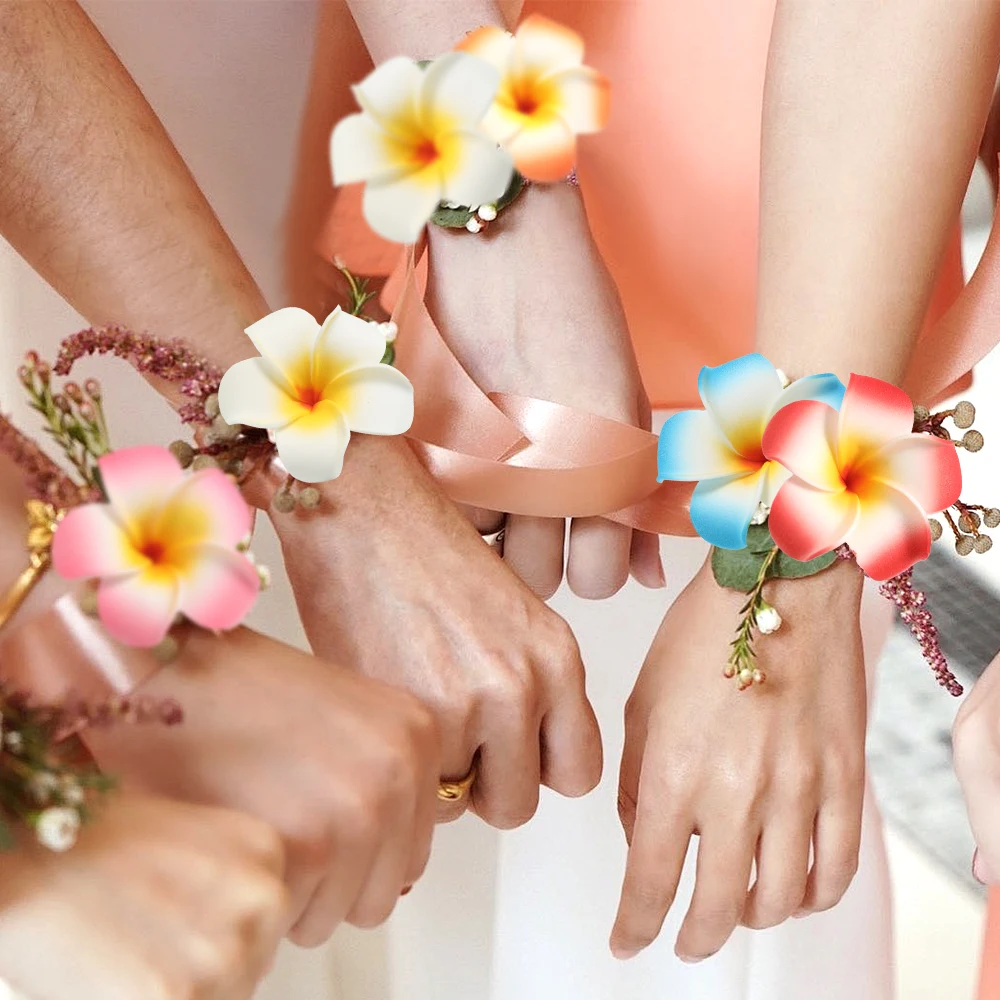 6 Stück Hawaiianische Blumen Künstliche Plumeria Schaumstoff-Frangipani-Blütenköpfe 4,5/9cm Strand-Hochzeits-Party-Dekorationen Schwimmende Frangipani – Detail 6