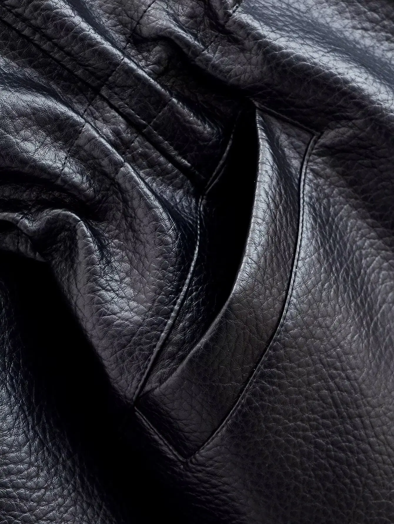 Women's Black Adjustable Waist Leather Jacket Spring Autumn Female Casual High Neck Leather Coats With Pockets Lady Chic Tops