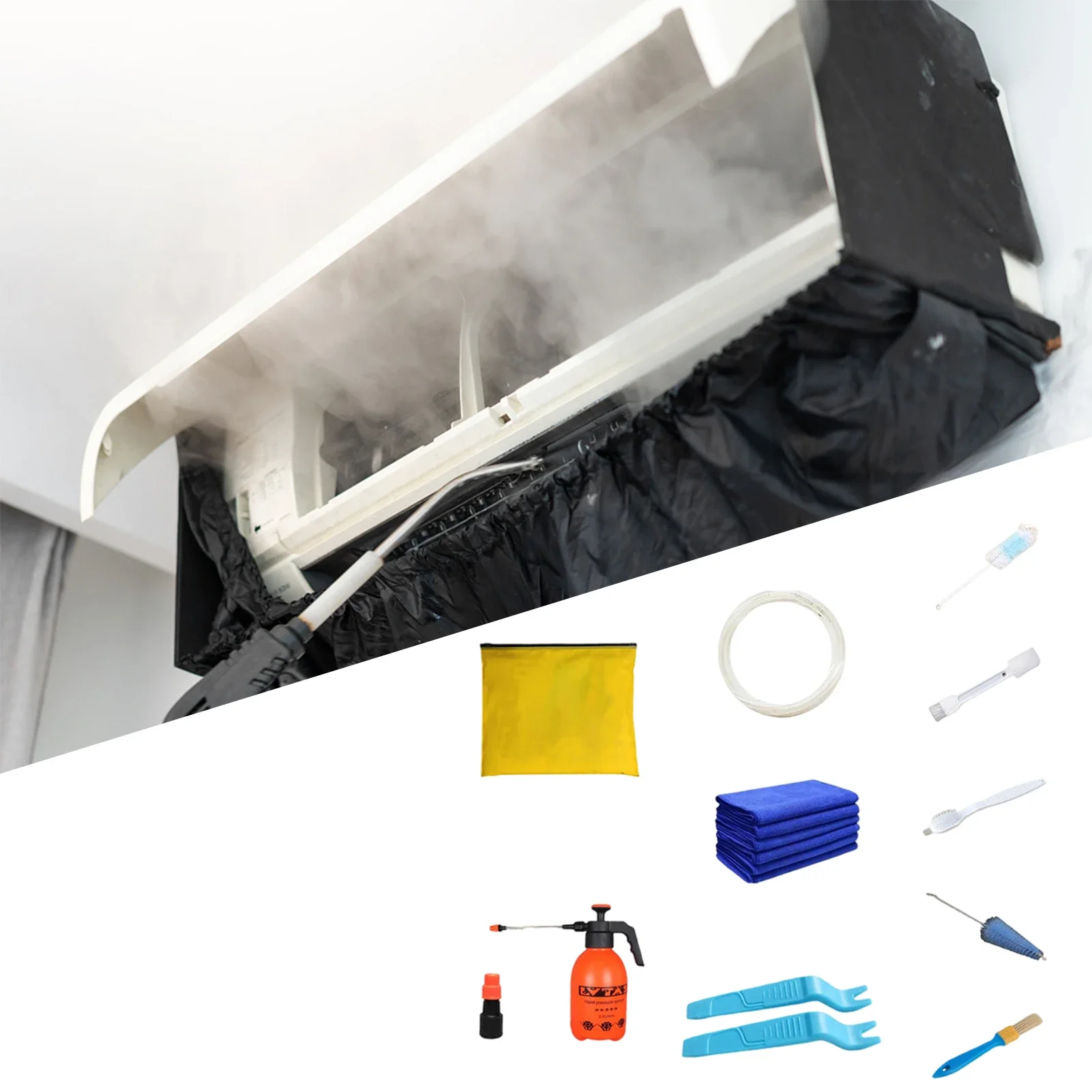 Air Conditioner Cleaning Cover Kit 15pc With Clean Tools Waterproof Dust 118cm Protection Bag For Air Conditioners Cleaner Set air conditioning cover air conditioner cleaner air conditioner cleaning kit