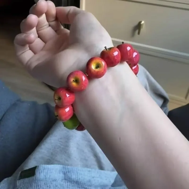 Christmas High Cost Effective Apple Good Luck Bracelet Connecting Sweet Fruit Creativity with A Chain of Good Luck Along The Way