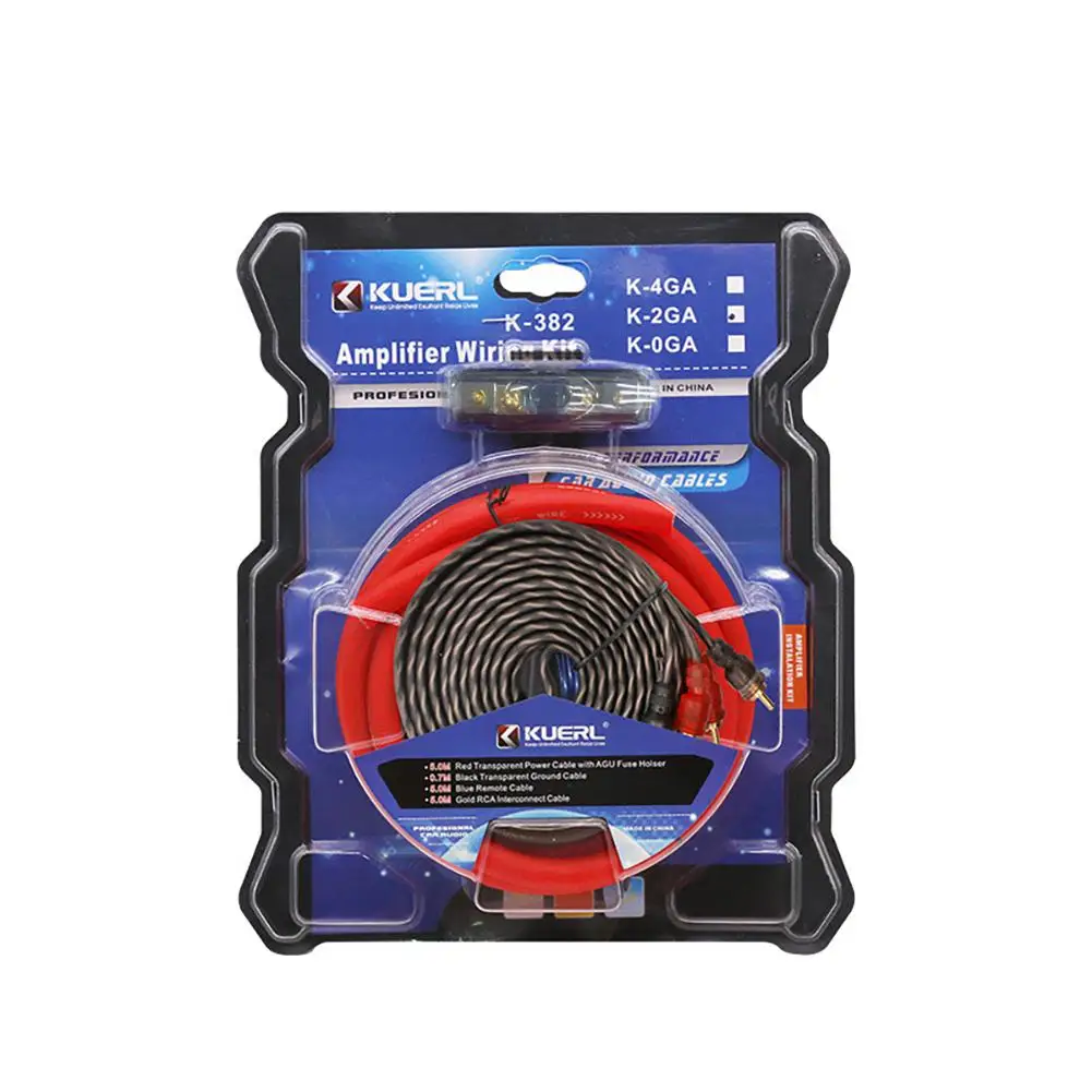 2GA Car Audio Subwoofer Sub Amplifier Cable With Insurance Terminal Amplifier Wiring Kit Speaker Modified Accessories