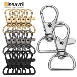 5/10/20pcs Swivel Clasps with D Ring Lanyard Snap Hooks Keychain Clip Hook Metal Lobster Claw Clasp for Keyrings Crafting Sewing
