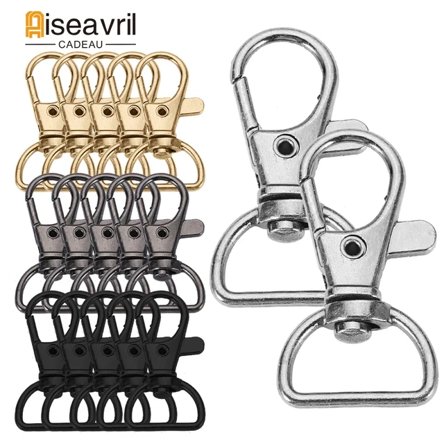 5/10/20pcs Swivel Clasps with D Ring Lanyard Snap Hooks Keychain Clip Hook  Metal Lobster Claw Clasp for Keyrings Crafting Sewing - AliExpress
