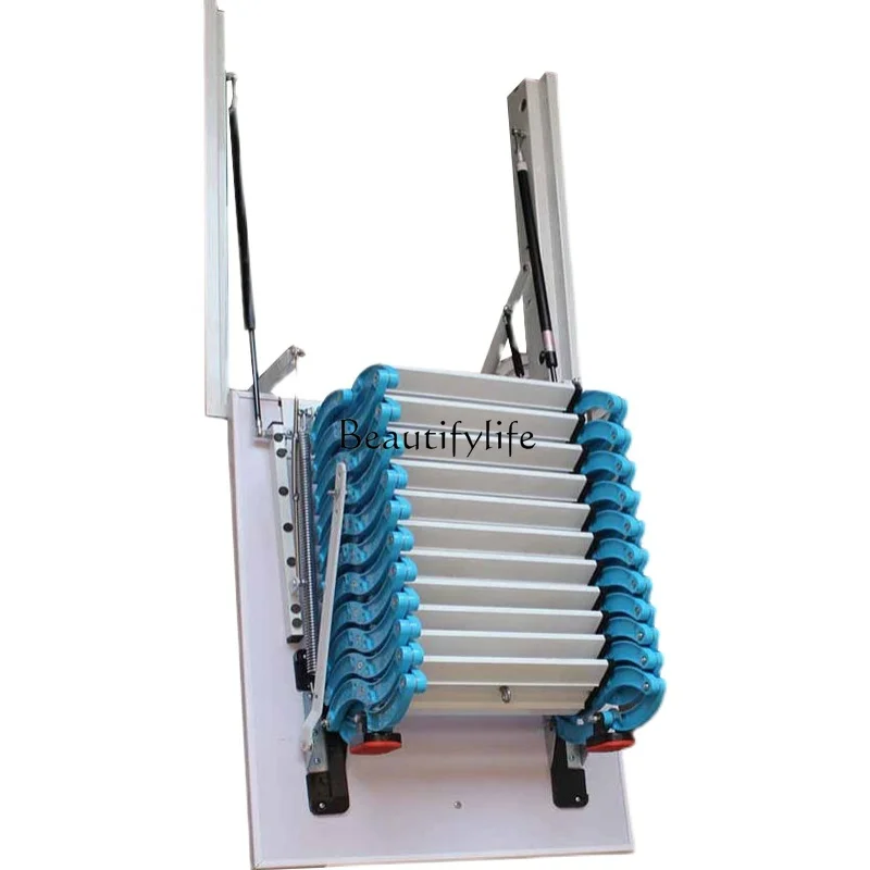

Side-Mounted Attic Retractable Staircase Electric Household Foldable and Hoisting Duplex Flexible Ladders