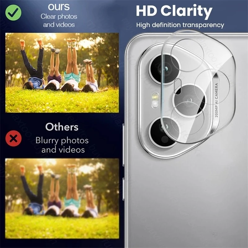 Clear 3D Tempered Glass Curved Camera Lens Protector - 3 Piece Set
