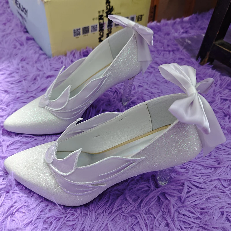 Honkai: Star Rail: Cyrene | High Heel Cosplay Shoes 25 Crystal High Heel Cosplay Shoes for Masquerade and Carnival Events