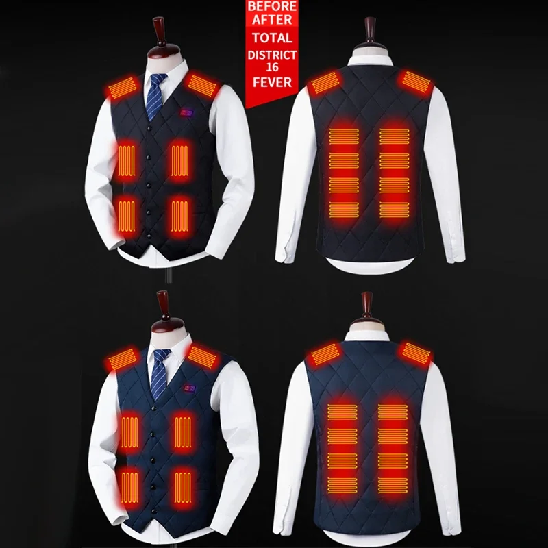 Smart Charging Heating Self-heating Waistcoat Down Vest for Men Warm USB Charging Smart Temperature-controlled Heating Vest