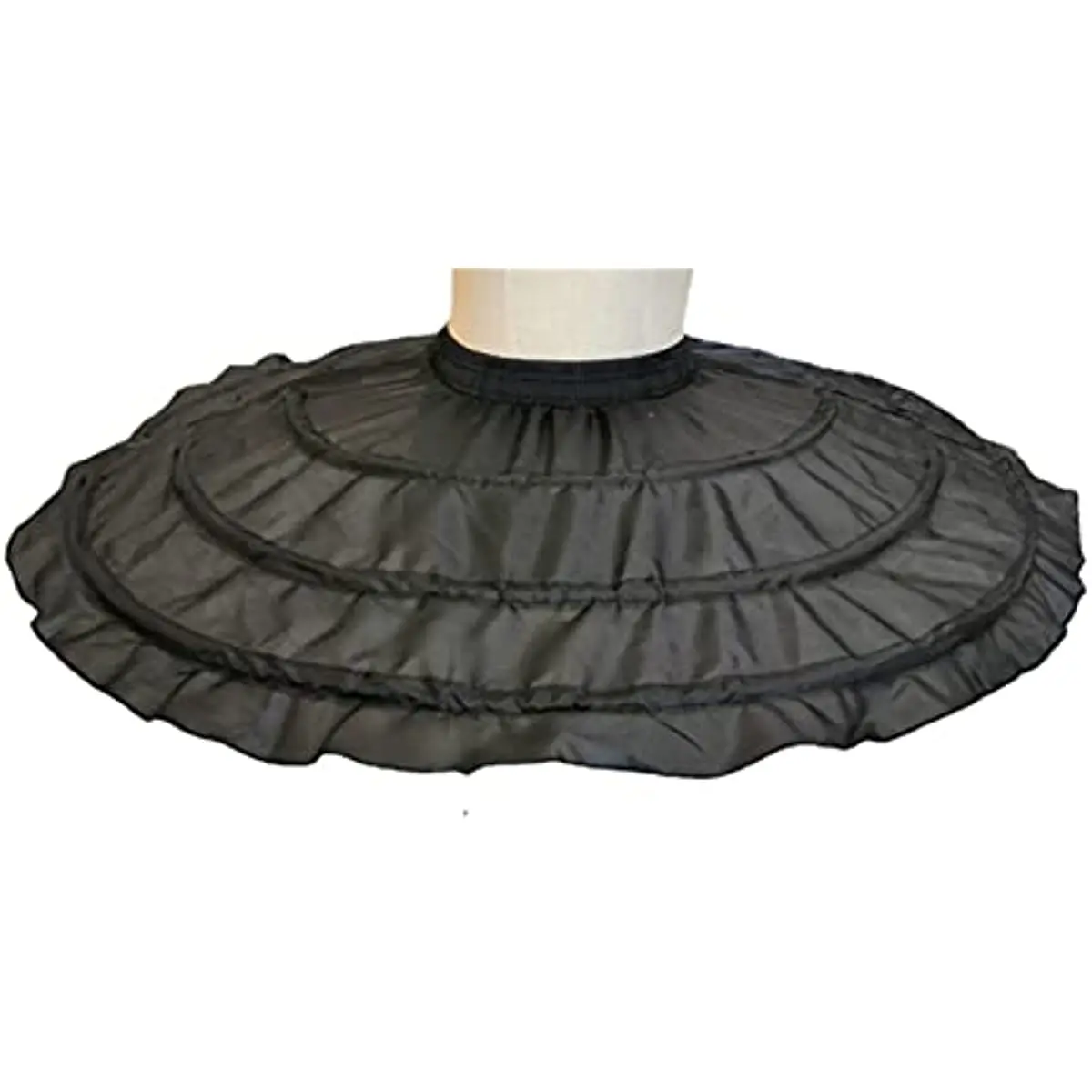 Linghe 3 Hoops Wedding Petticoats for Short Dress Ballet Skirt Girls Crinoline Elastic Waist Underskirt Jupon Court Tutu