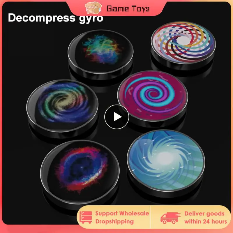 

1PC Fingertip Gyro Rotation Toys Creative Stainless Steel Spin Game Magnetic Rainbow Fidget Spinner Star Gyro Relieve Stress Toy