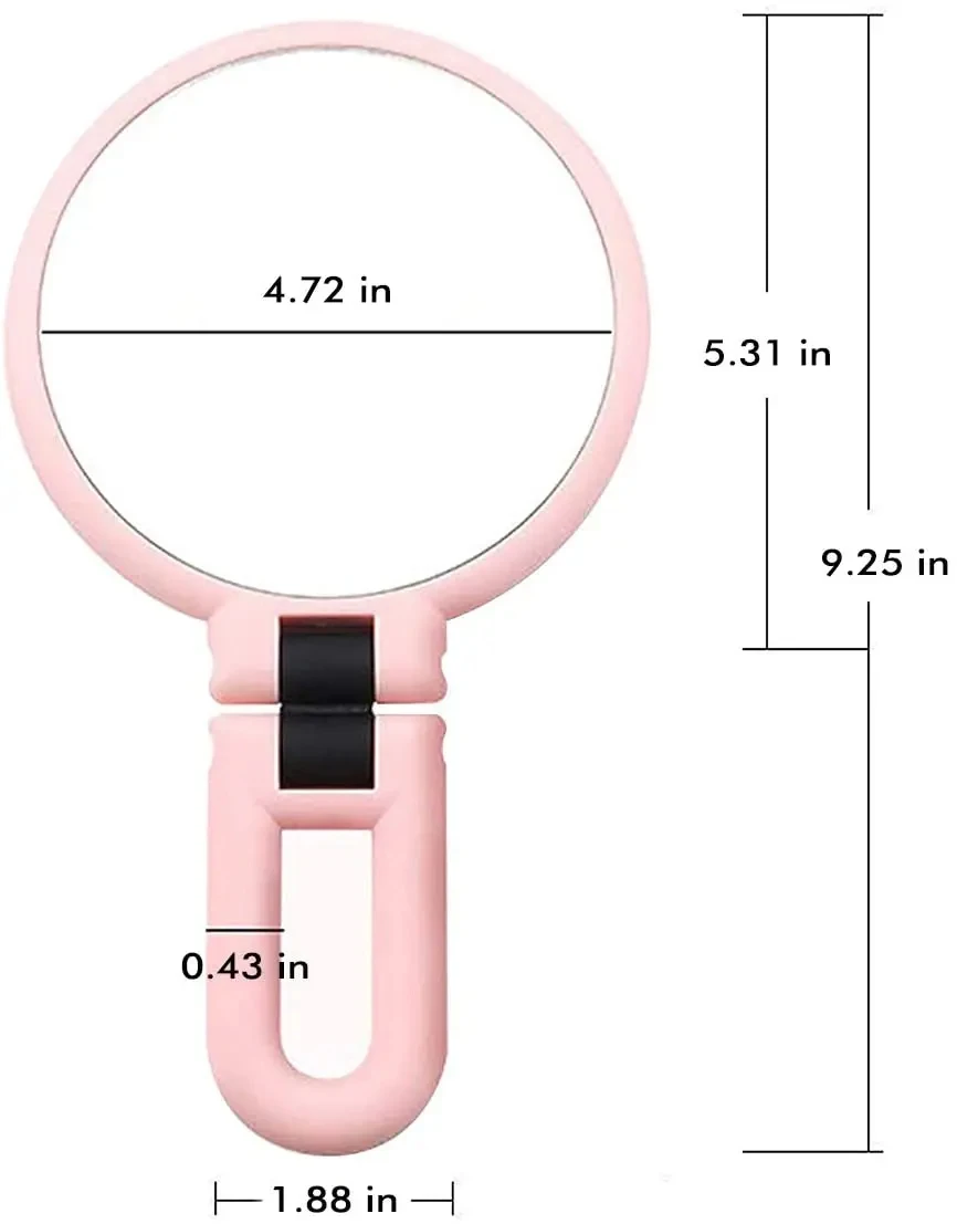 Makeup Mirror Magnifying Mirror Hand Holding Mirror Double Sided Folding Handheld Travel Mirror Pedestal 2/5/10/15x Vintage