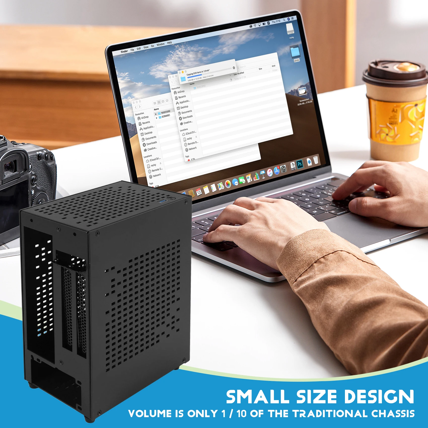 AAAE A07 미니 ITX 컴퓨터 케이스 섀시 HTPC 호스트 케이스 USB3.0 ITX 인클로저(그래픽 카드 연장 케이블 포함)(A)