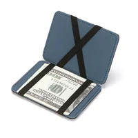 Ultra Thin PU Leather Women Men Magic Wallets Mini Small Coin Purses Short Business Credit Card Holder Clutch Bag Case Pouch 1