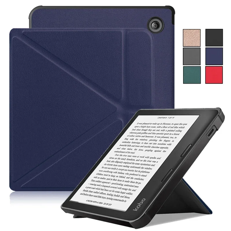 Capa Inteligente para Funda Kobo Libra Case de Couro do Plutônio Tpu Volta Fold Suporte Capa Protetora para Kobo Libra Case com Sono Wake