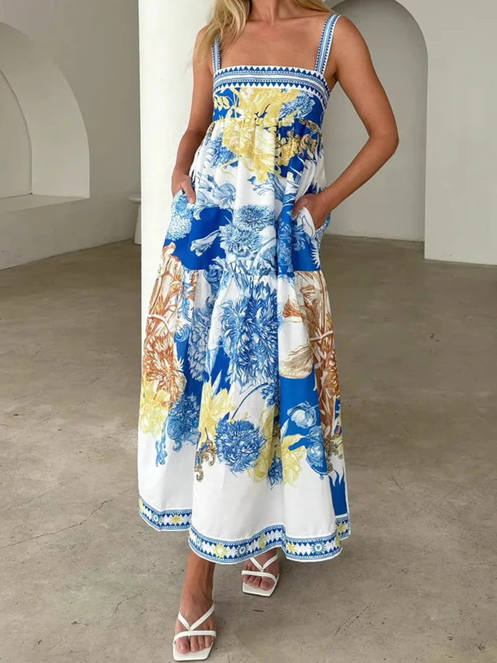 Womens Boho Tie Dye Maxi Beach Dress