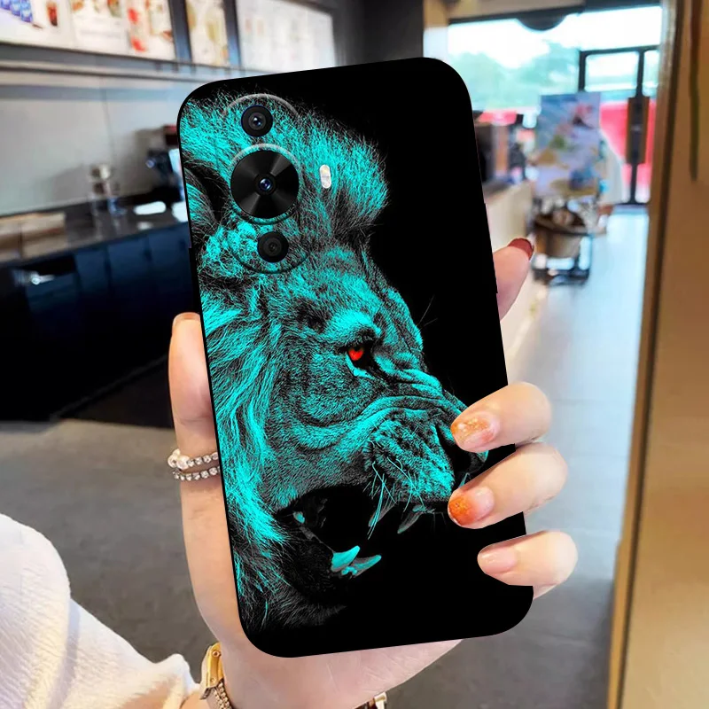 Animal Print Black Silicone Soft TPU Protective Phone Case Cover