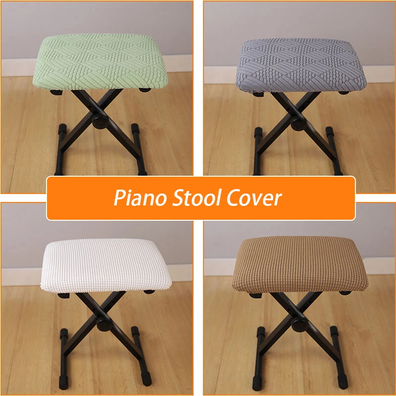 Description Picture 5 of itemElastic Ottoman Cover Rectangle All-inclusive Stool Covers Piano Bench Seat Covers Anti-dirty Removable Home Decor Chair Cover