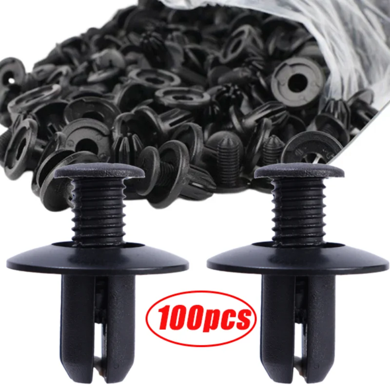 

50/100pcs 8mm Car Rivets Clips Auto Fastener Plastic Expansion Rivets Car Decoration Folder Door Bumper Trim Panel Retainer