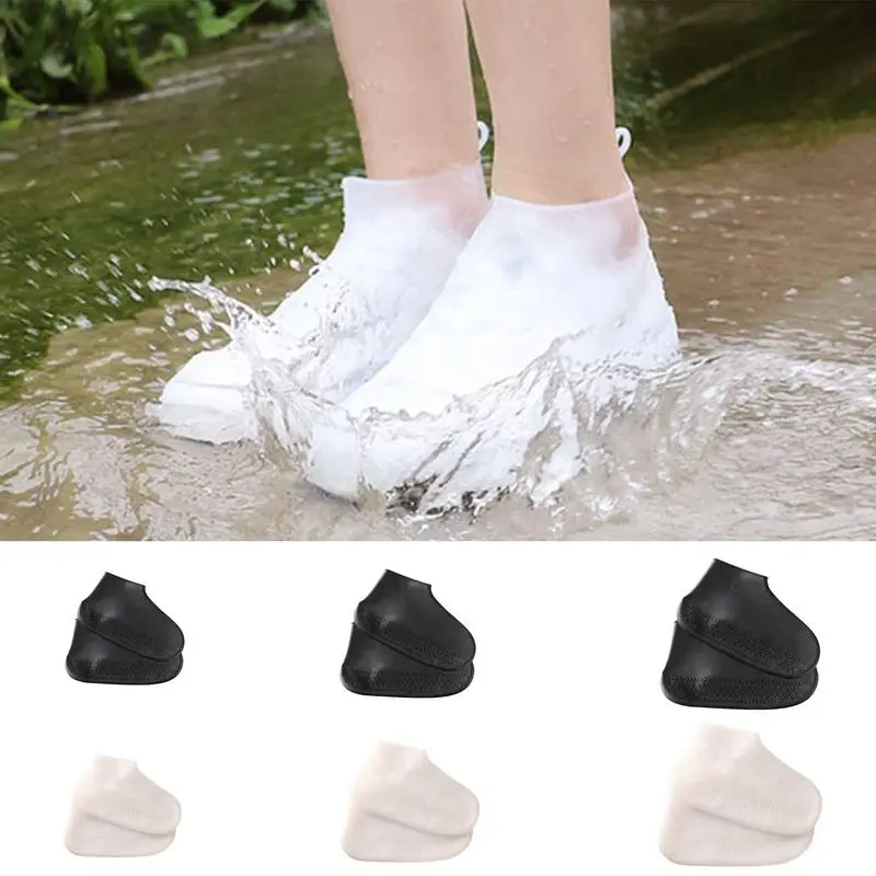 

Waterproof Shoe Covers Silicone High Elastic Wear-resistant Unisex Rain Boots For Outdoor Rainy Day Reusable Shoe Cover