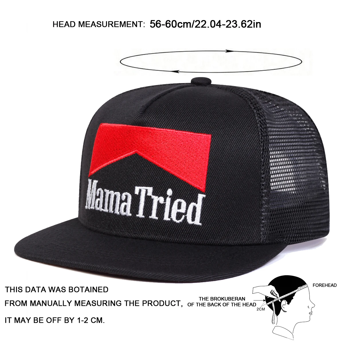 Unisex MAMA TRIED Stickerei Hip-Hop Netzhüte Frühling Sommer Outdoor Verstellbare Freizeit-Baseballkappen Trucker Caps Sonnenschutzhut – Detail 5