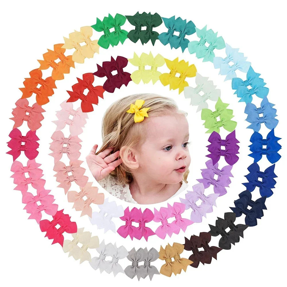 20/60 stücke Neugeborenen Baby Haar Bögen Clips Set Tiny 2,2'' Vollständig Gefüttert Bowbot Alligator Clips Mädchen Haarnadeln Haar zubehör Geschenk Set – Detail 10