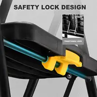 Step Ladder, Folding Step Stool with Wide Anti-Slip Pedal, Sturdy Steel Ladder, Convenient Handrail, Lightweight, Portable Steel 4