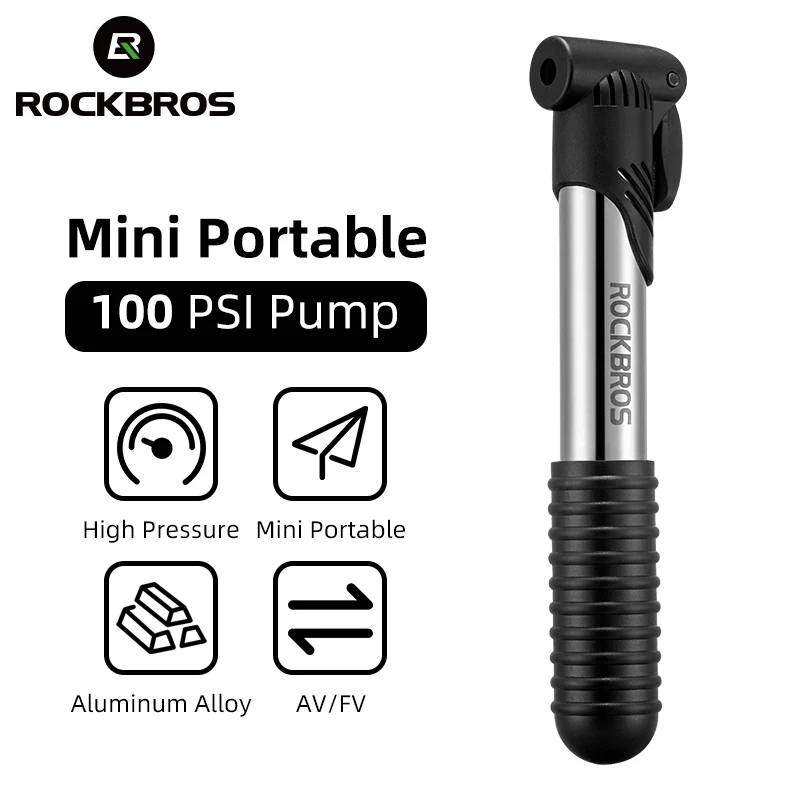 

Насос велосипедный ROCKBROS 100PSI FV AV, газовая насадка, портативный мини-насос для горных велосипедов, велосипедные аксессуары