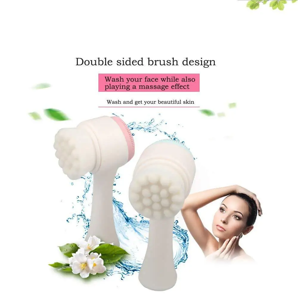 3D Bilateral Silicone Facial Cleanser Brush