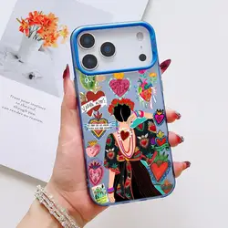Frida Kahlo Designer Matte Laser Aurora Phone Case for iPhone 15 Plus (LAN6)