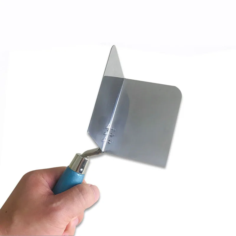 A Pair of Inner and Outer Corner Trowel Internal and External 90 Degree Sheetrock Stainless Steel Drywall Corner Trowel 4