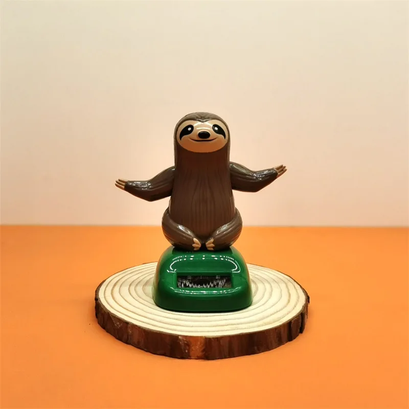 Funny Solar Sloth Car Ornament Automatic Swing Animal Doll Toy Car Accessories Dancing Shaking Home Decor Children Toy Gift