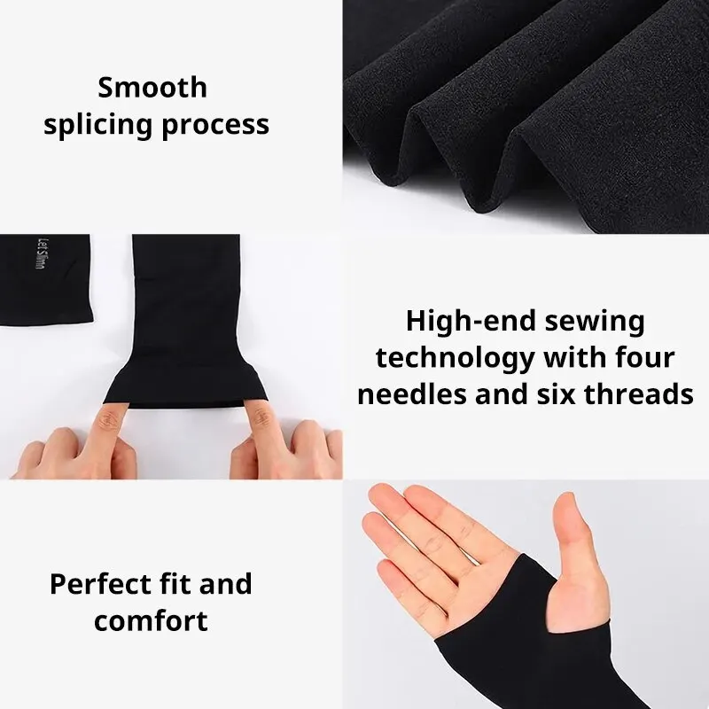 1 Pair Summer Finger Sleeve Ice Cool Wearing High Elastic Elbow Spring Outdoor Riding Fingerless Fishing Custom Ice Silk Sleeve finger sleeves
