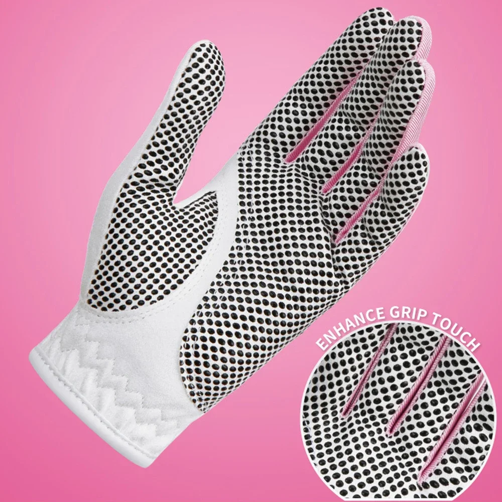PGM Women's Golf Gloves ST018 Left Hand & Right Hand Nanometer Cloth Golf Breathable Palm Protection High Quality Sport Gloves 2