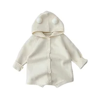 Ins Korean Autumn Winter Baby Boys Sweater Romper Cotton Knitted Solid Hairy Ball Infant Boys Bodysuit Newborn Boys Jumpsuit 5