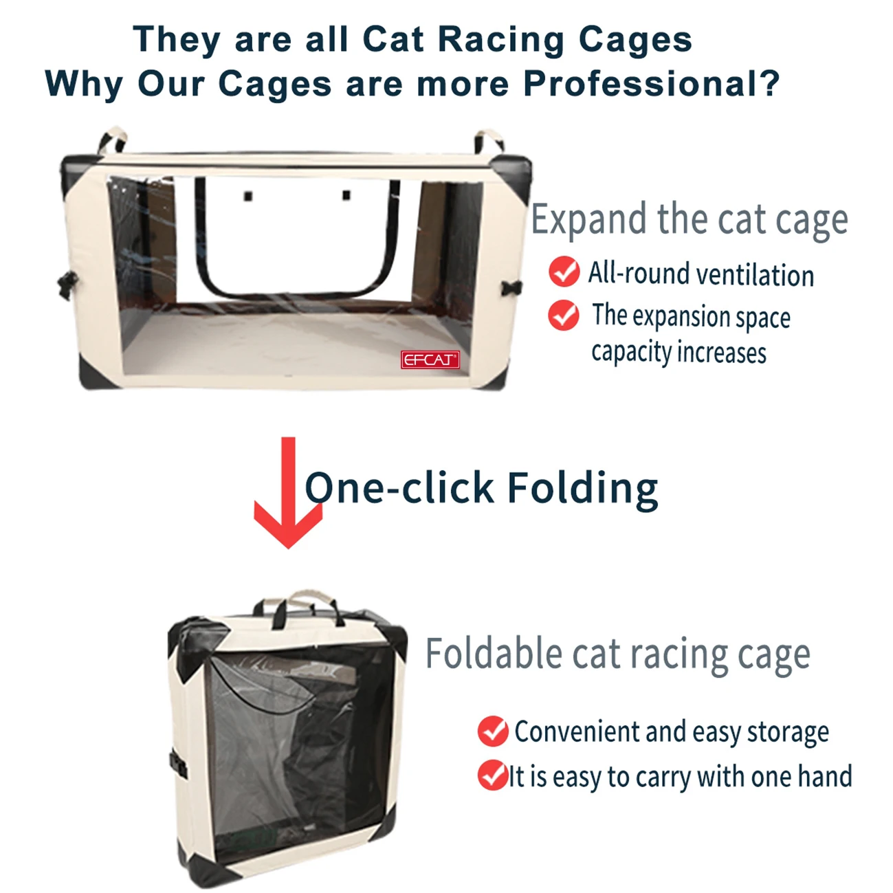 Cat Cage Large Cat Exhibition Cage for Show Foldable Cattery Delivery Room Professional Cat Racing Cage