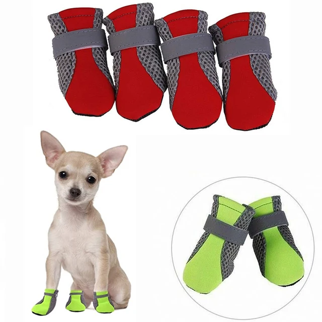Pet Dog Shoes Breathable Waterproof Outdoor Walking Net Soft Summer Pet Shoes Night Safe Reflective Boots for Small Medium Dogs Pet Dog Shoes Breathable Waterproof Outdoor Walking Net Soft Summer Pet Shoes Night Safe Reflective Boots for Small Medium Dogs
