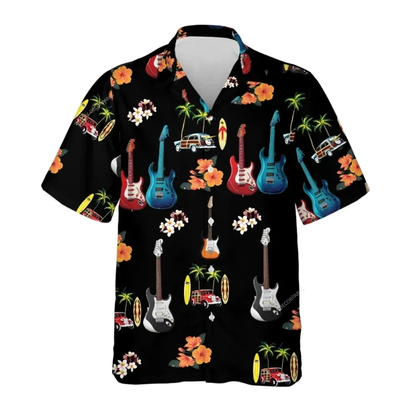 thumbnail image 1 of Nuevas camisas hawaianas de verano para hombres, divertidas camisetas estampadas, ropa de moda, informal, de gran tamaño, cuello, blusas cómodas para la playa, camisas, 1 of 5