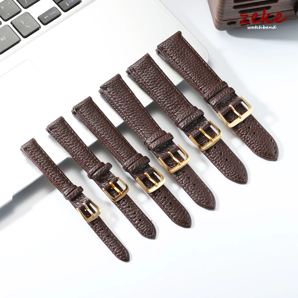 Elegant Gold Buckle Leather Strap - Versatile Brown & Black Bracelet
