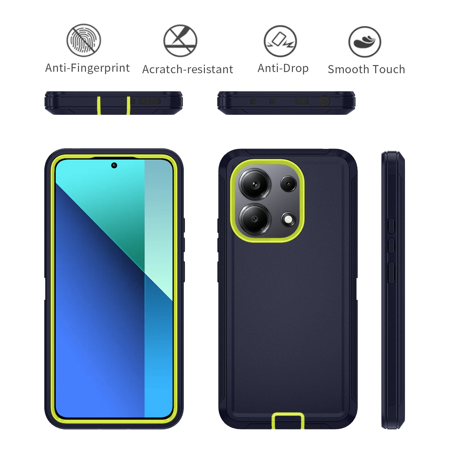 Shockproof Armor Defender Phone Case with Stand - Hard PC+TPU Protective Cover