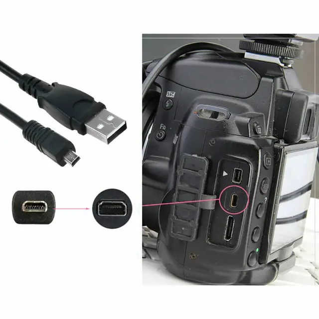 Cable de datos OTG para teléfono inteligente micro USB a cámara Nikon  Coolpix D7100 D5300 D5200 D5100 D3300 D3200 S9500 UC-E16 E17