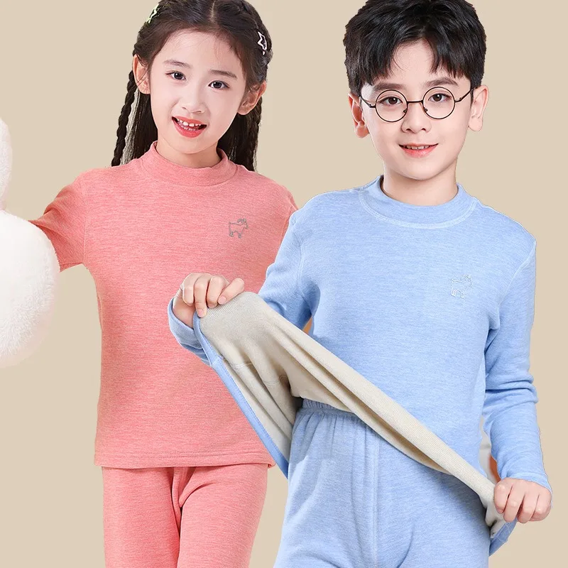 Inverno Baby Kids Biancheria intima termica Set di abbigliamento per bambini Indumenti da notte senza cuciture per ragazzi Ragazze Pigiami Set Vestiti caldi per adolescenti - immagine 6