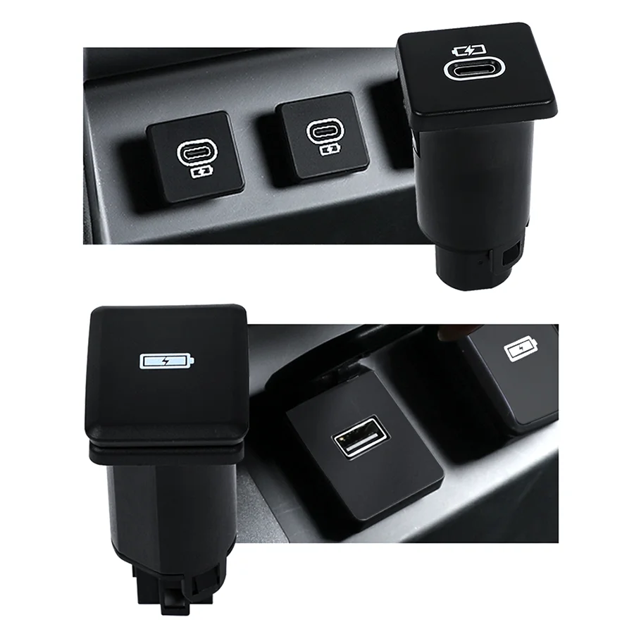Wooeight 차량용 USB C 타입 고속 충전기 커넥터 콘솔, 랜드로버 디펜더 디스커버리 스포츠용 후면 고속 충전 어댑터 포트