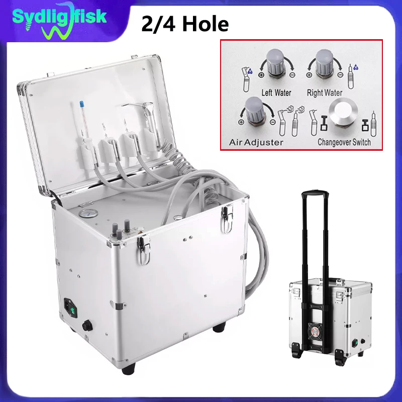 Unidad Dental portátil de BD-402A con compresor de aire, unidades de turbina para cirugía, cubierta de carrito de mano, equipo de herramientas de laboratorio de odontología