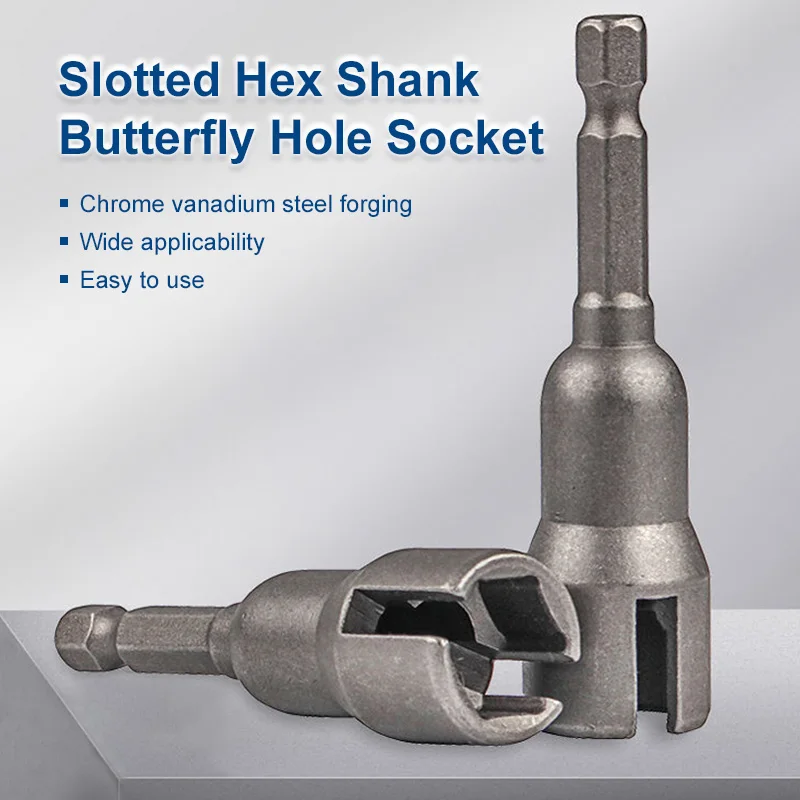 

1/4 Inch Butterfly Bolt Socket Wrench Hex Shank Socket Adapter Nut for Power Tool Slotted Electric Screwdriver Sleeve