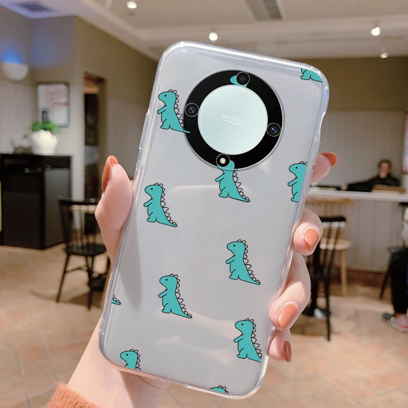 Clear Shockproof Silicone Case with Cute Cat Design - Transparent Cover